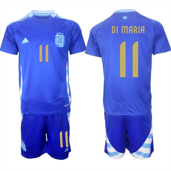 Men's Argentina #11 angel Fabian Di Maria Blue 2024-25 Away SoccerJersey Suit,We sell and wholesale Men's Argentina #11 angel Fabian Di Maria Blue 2024-25 Away SoccerJersey Suit on line form chian!